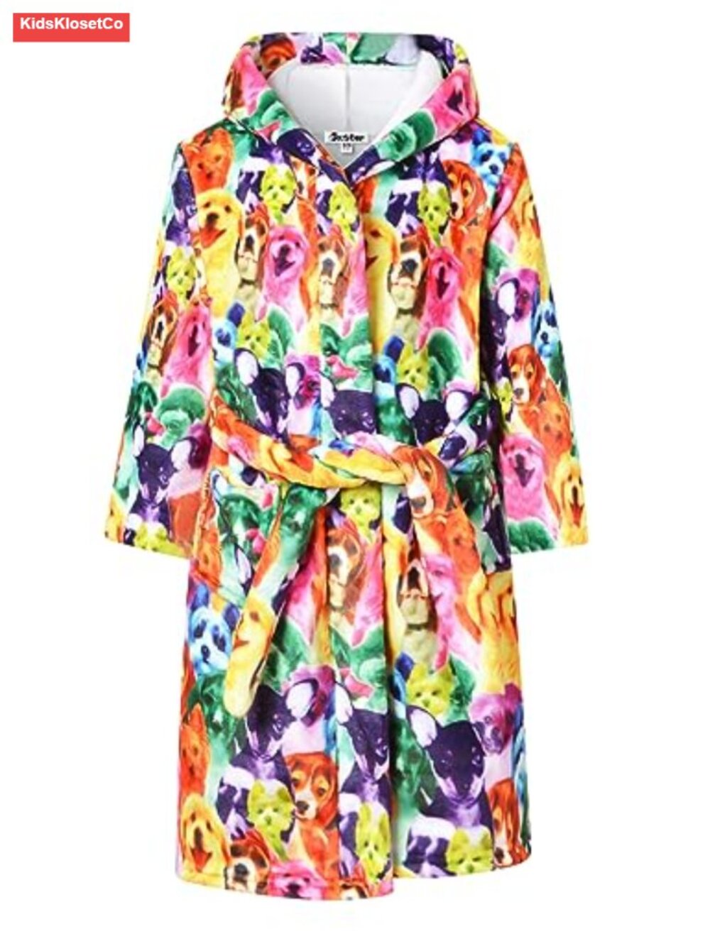 Girls Plush Fleece Hooded Robe Bathrobe Soft Sleepwear Lounge